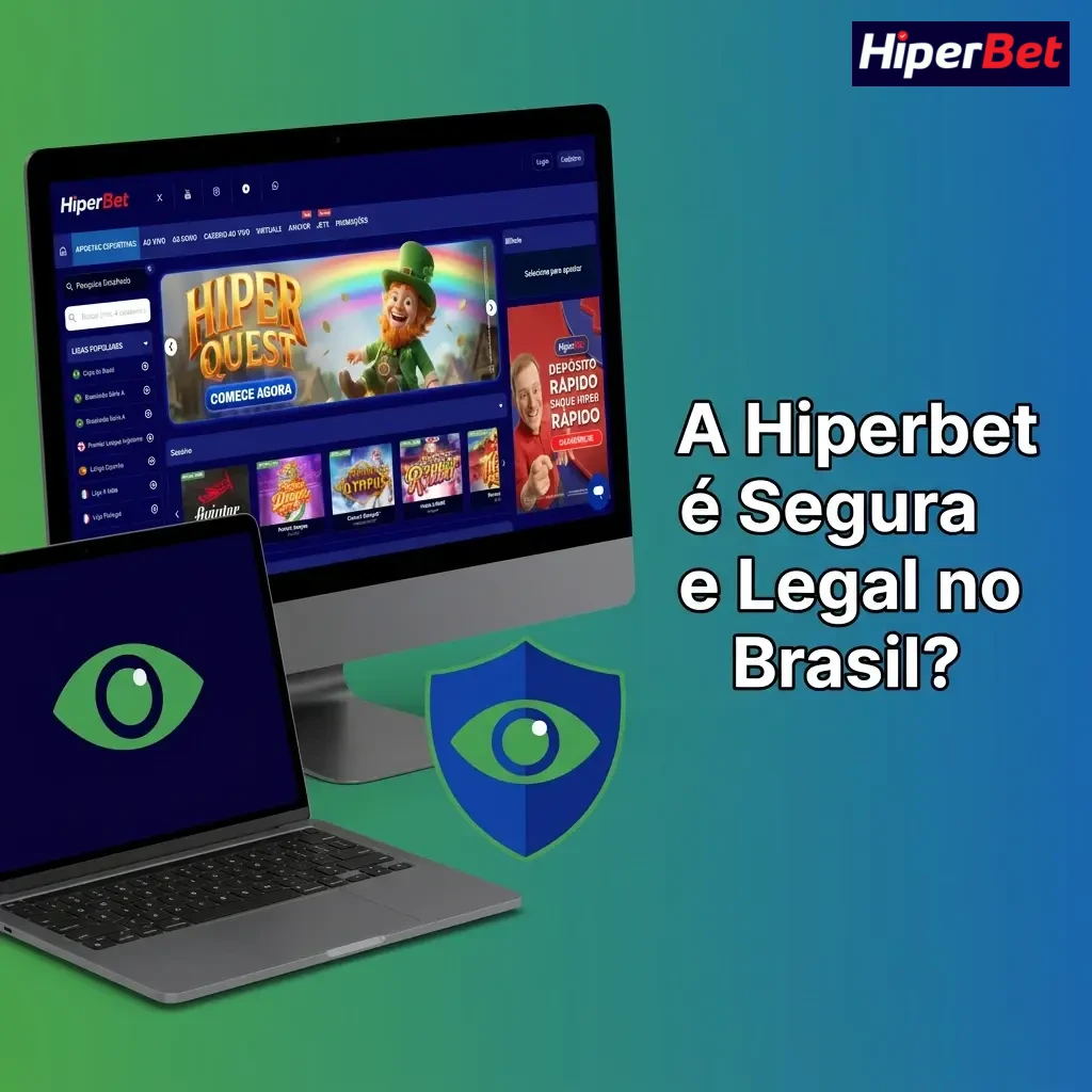 Tela do site Hiperbet destacando licença internacional, privacidade, verificação de identidade e jogo responsável no Brasil