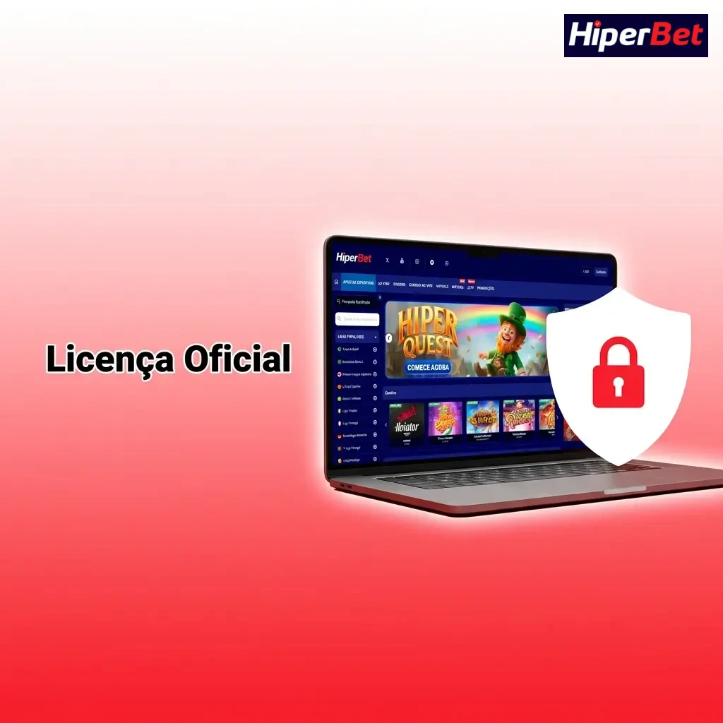 Página institucional da Hiperbet exibindo licença internacional de iGaming com emissor, data e diretrizes de segurança