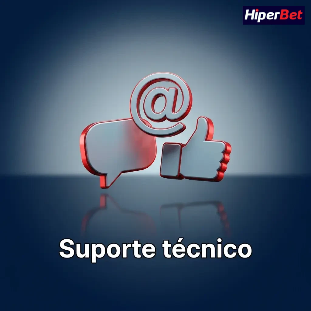 Suporte técnico: login, app, jogos e transações; atendimento por chat, e-mail tecnico@hiperbet.com e 0800 000 0000