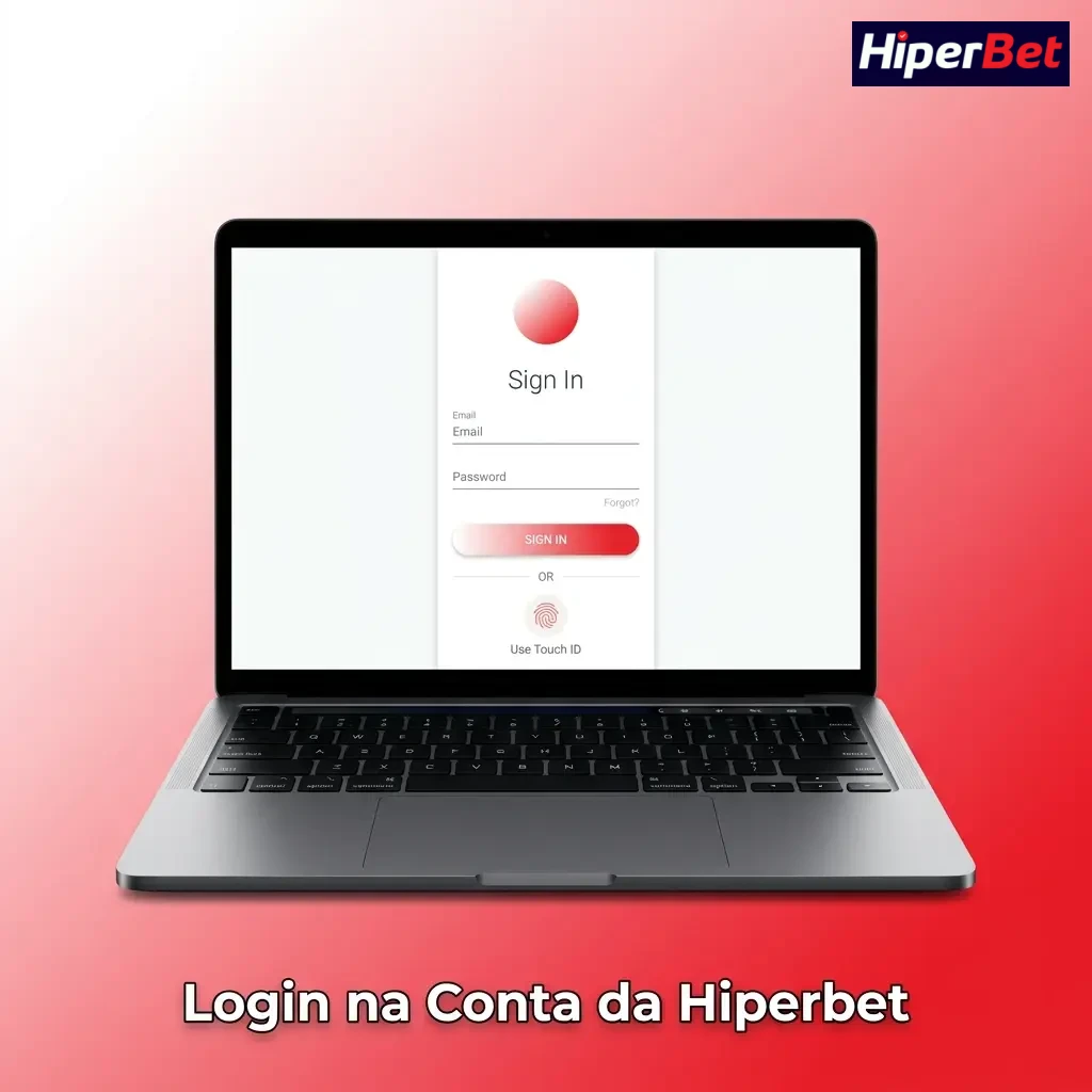 Tela de login da Hiperbet com campos de e-mail e senha, verificação de segurança e acesso pelo celular ou PC